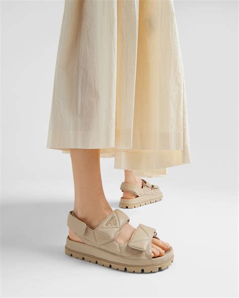 beige prada dad sandals|prada nylon sandals.